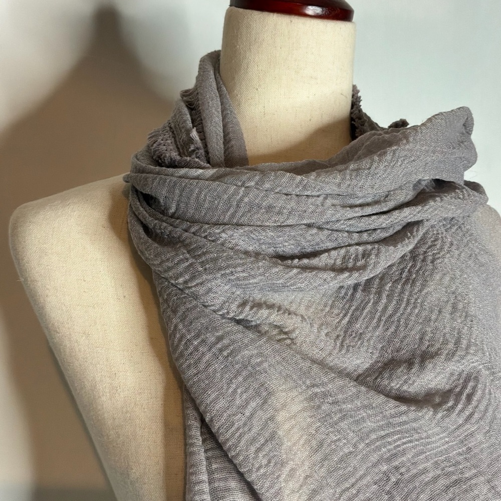 Unbranded Dusty Lavender Macrame Trim Rectangular Shawl One Size